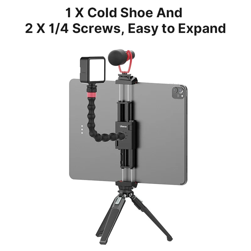 ST-29 Universal Tablet Tripod Mount Stand Phone Holder W Cold Shoe for Iphone Ipad Air Pro Horizontal Vertical Shooting