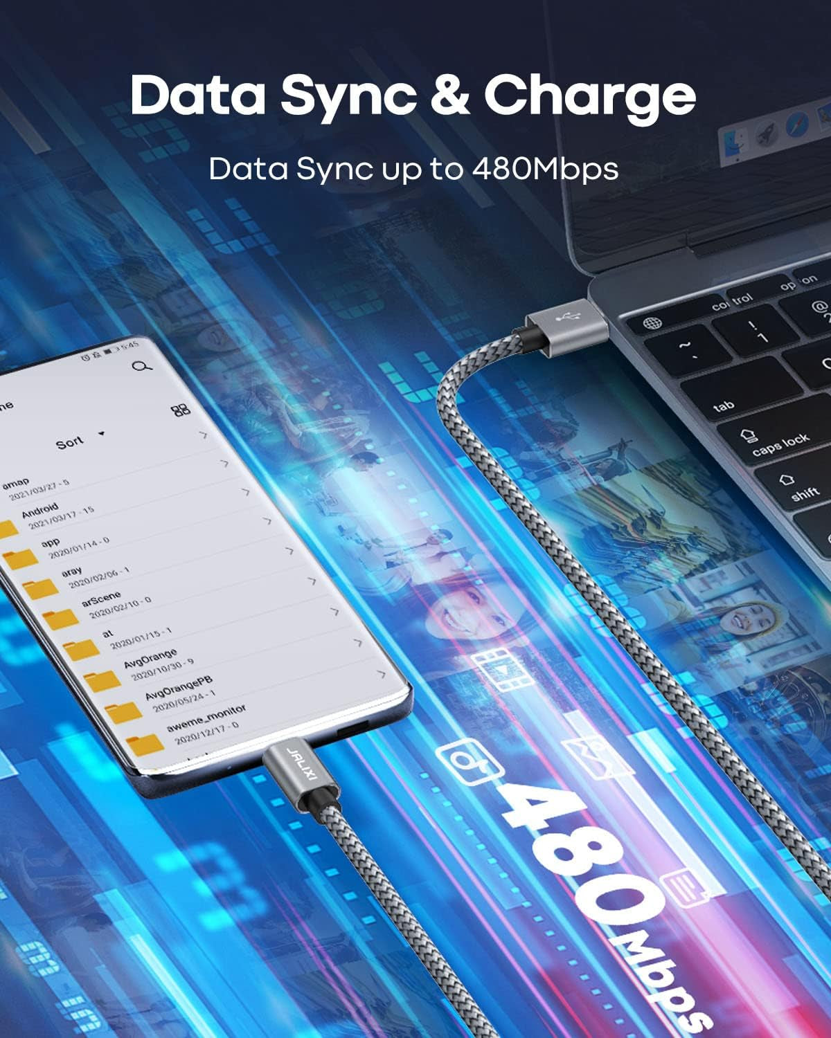 Short USB C Cable 1Ft, 1 Foot USB to USB C Cable Fast Charging for Iphone 15 Pro Max, Samsung Galaxy S24 S23 S21 S20 Ultra S10, A55 A35 A25 A15, Pixel, Powerbank