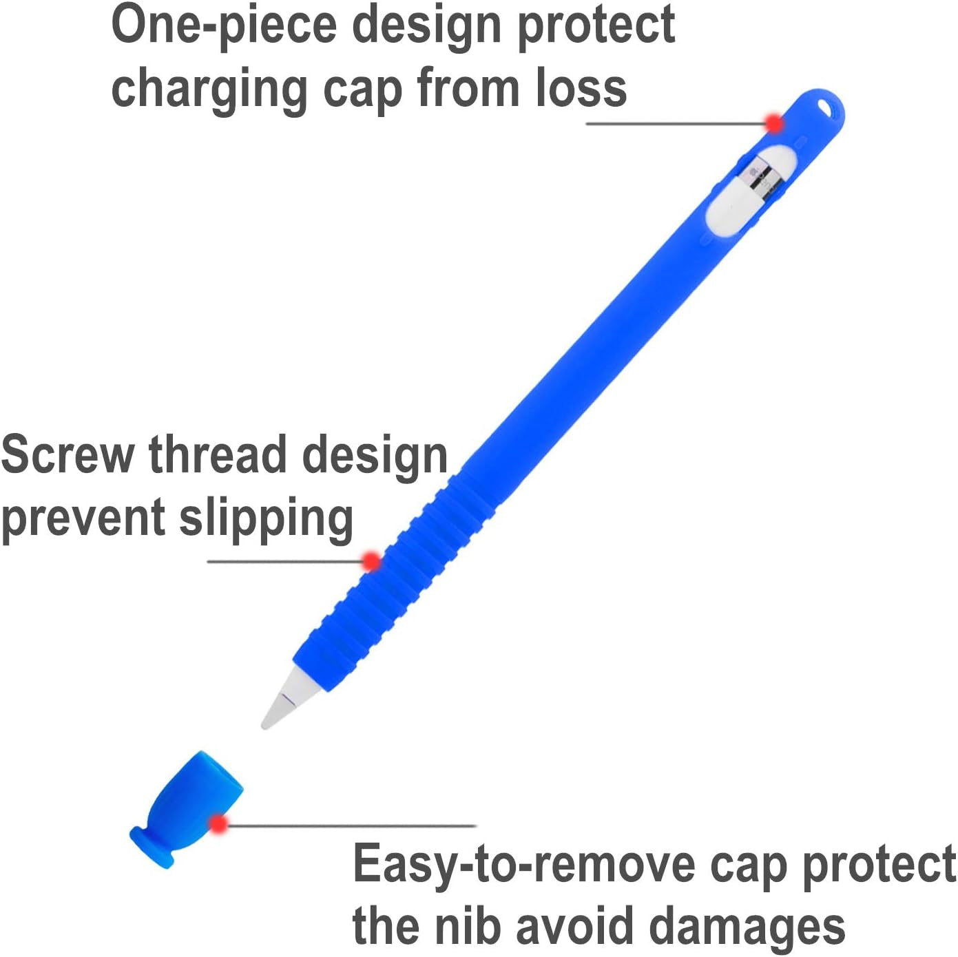 Apple Pencil Case - Holder & Cover with Nib Protection - Compatible with 1St Gen Apple Pencil - Blue