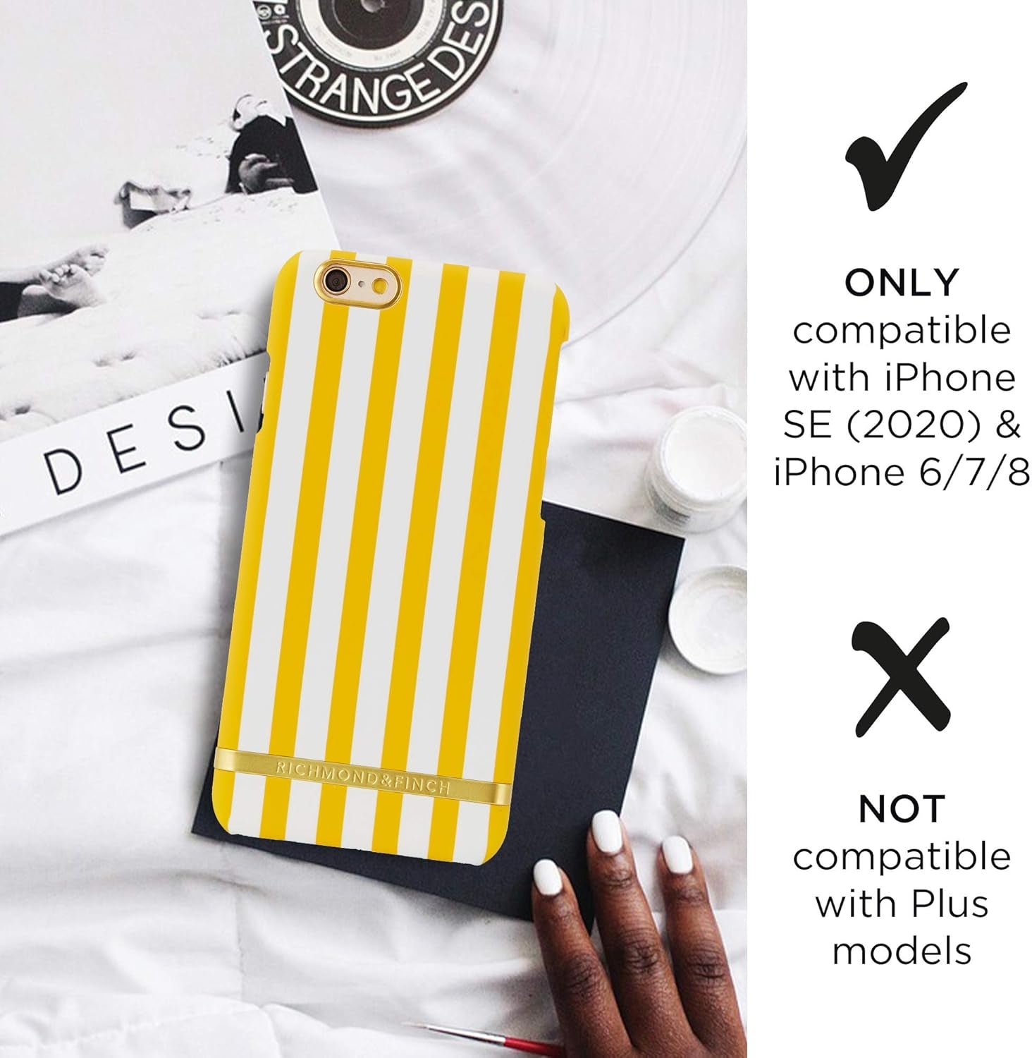 Riviera Stripes Collection Cover Case for Apple Iphone 6S/6 - Yellow/White