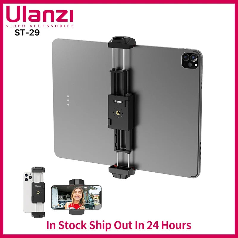 ST-29 Universal Tablet Tripod Mount Stand Phone Holder W Cold Shoe for Iphone Ipad Air Pro Horizontal Vertical Shooting